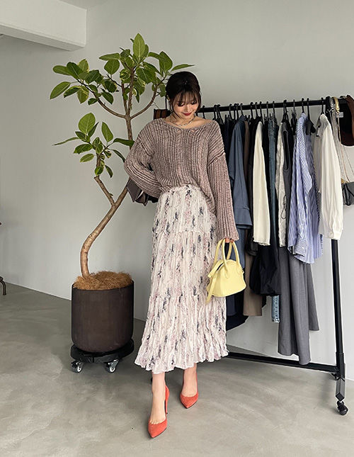 イメージ柄ワッシャーシフォンスカート | おしゃれな大人