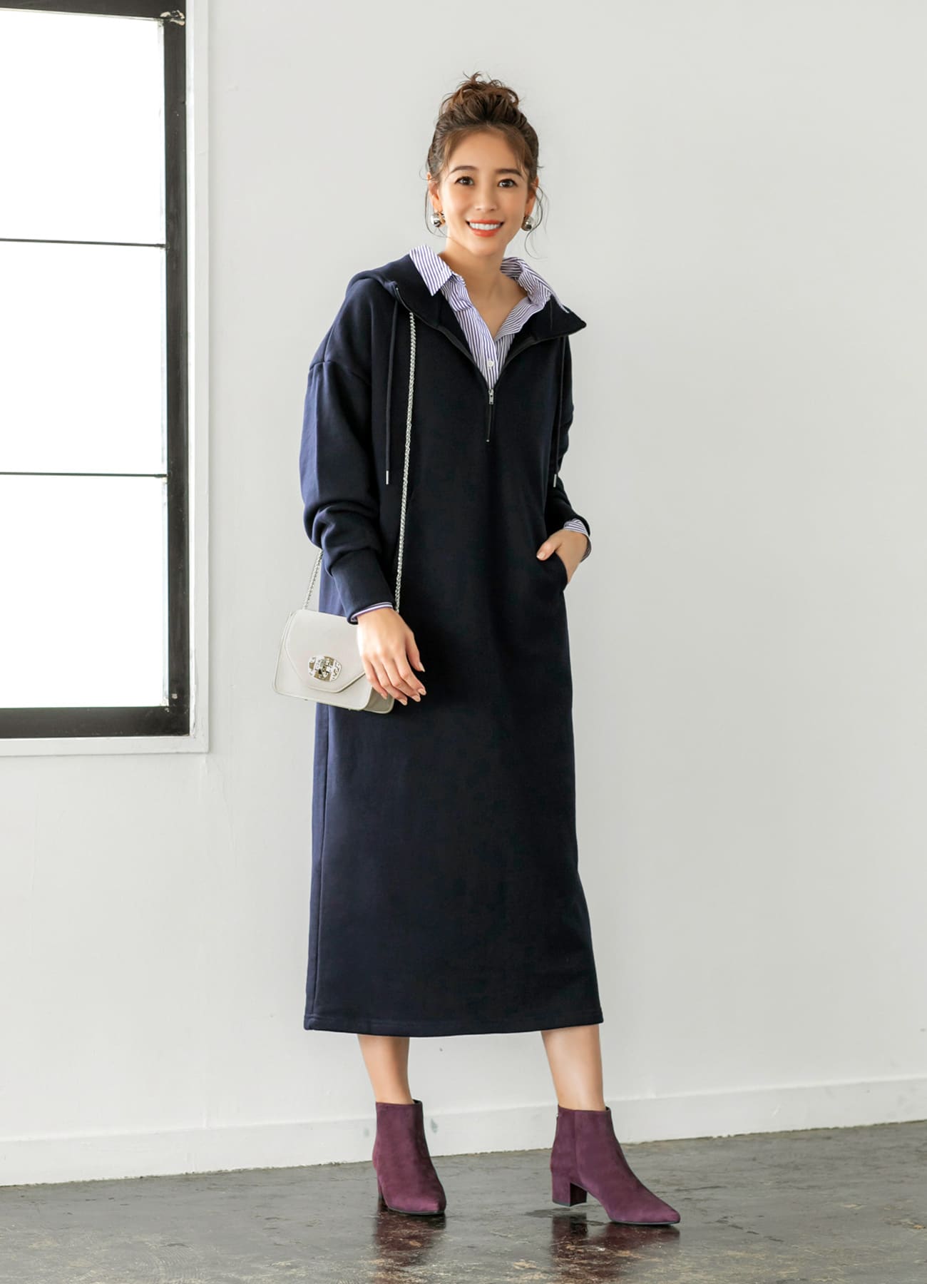 Luxe フード付きジップアップワンピース おしゃれな大人レディースファッション通販style Deli Luxe フード付きジップアップワンピース おしゃれな大人レディースファッション通販style Deli