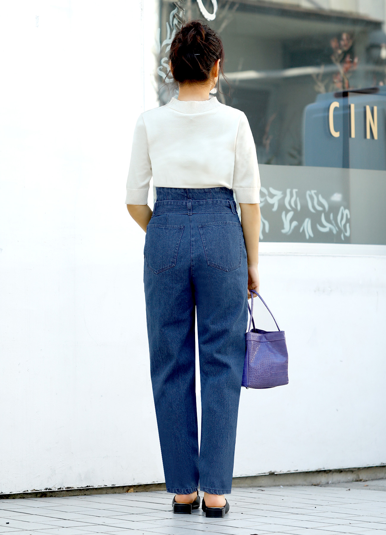 ベルト付きハイウエストデニム【OUTLET】 おしゃれな大人レディースファッション通販STYLE DELI
