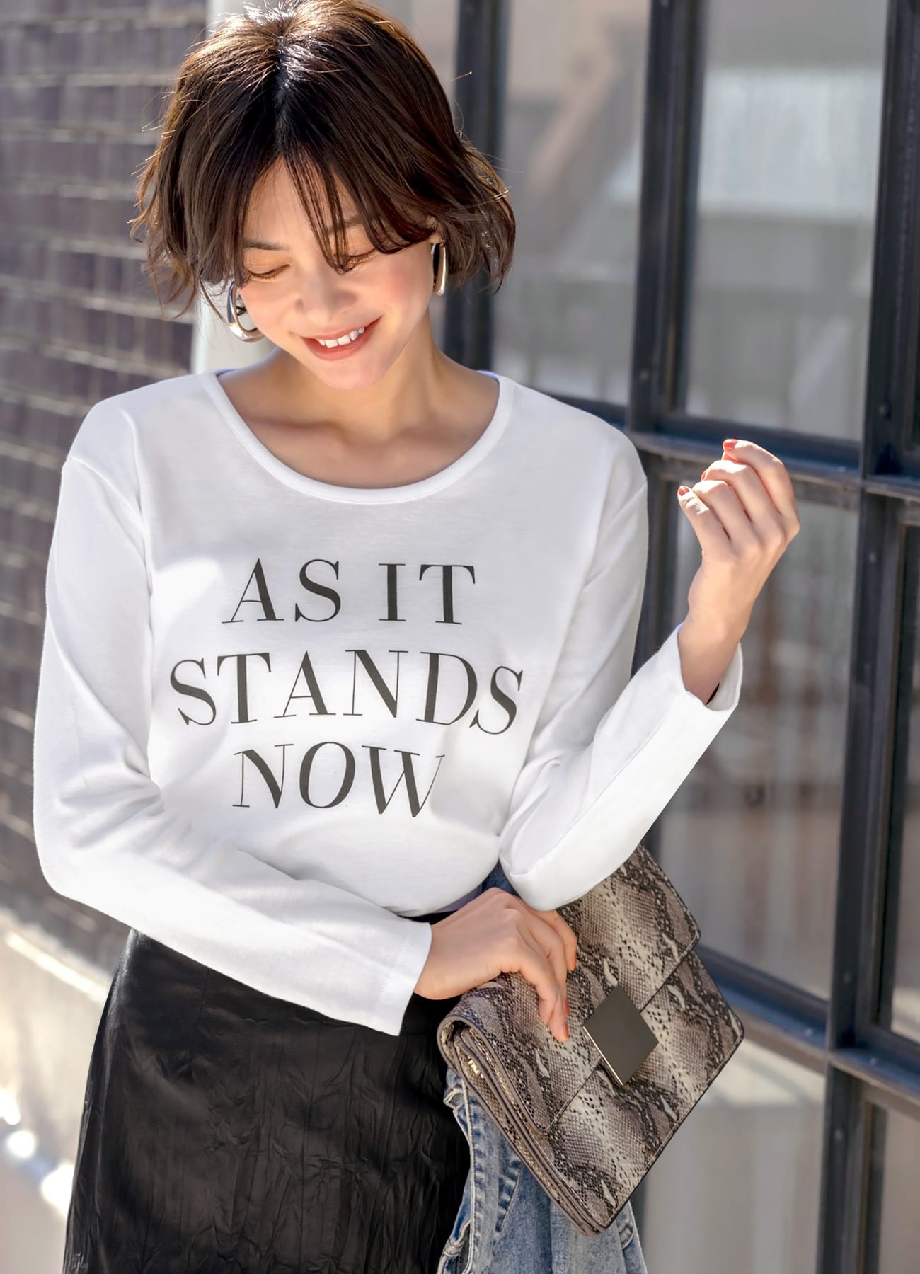 【Made in Japan】AS ITロゴ長袖Tシャツ／広開きのサムネイル