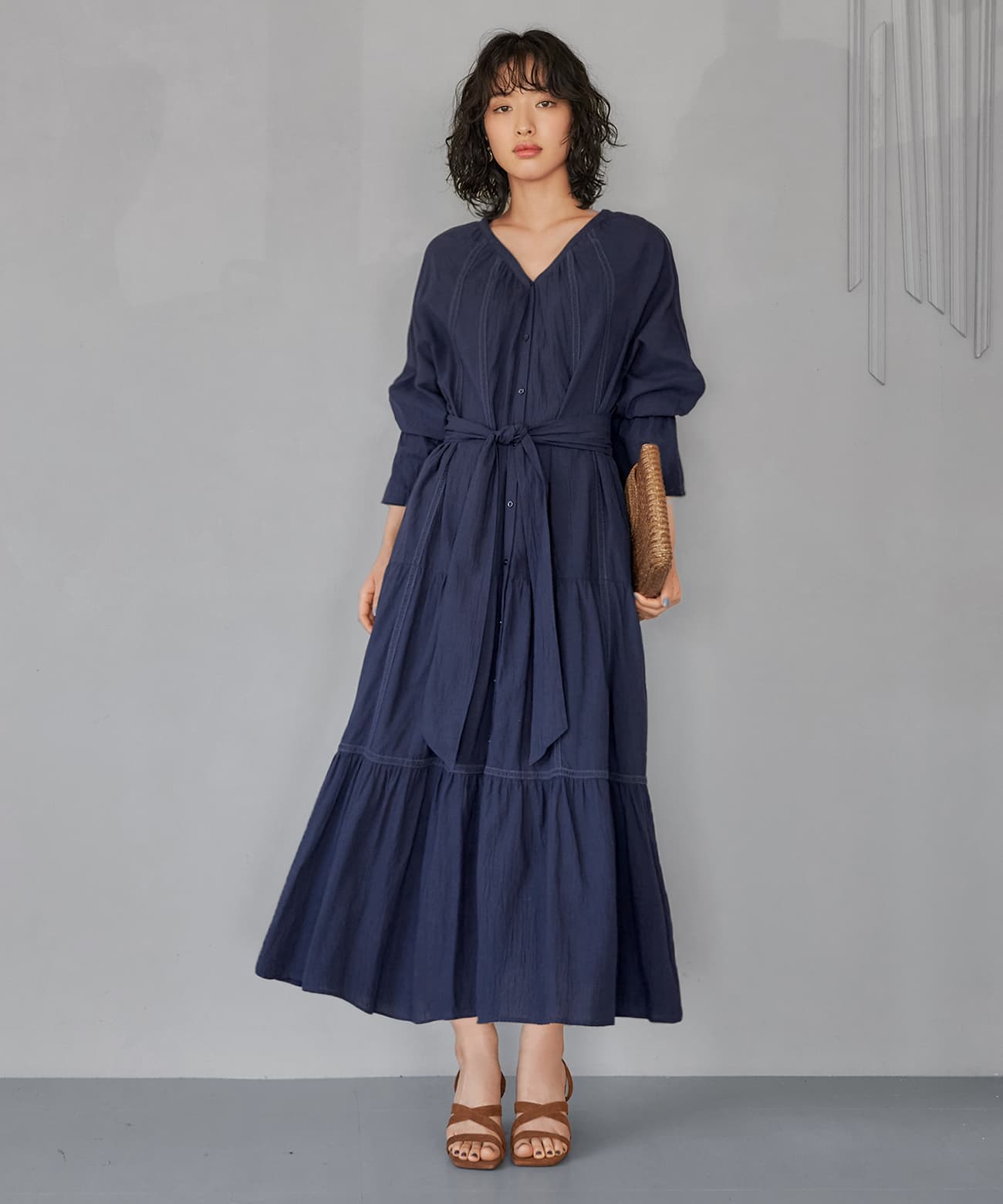 【LUXE】コットンティアードロングワンピースのサムネイル