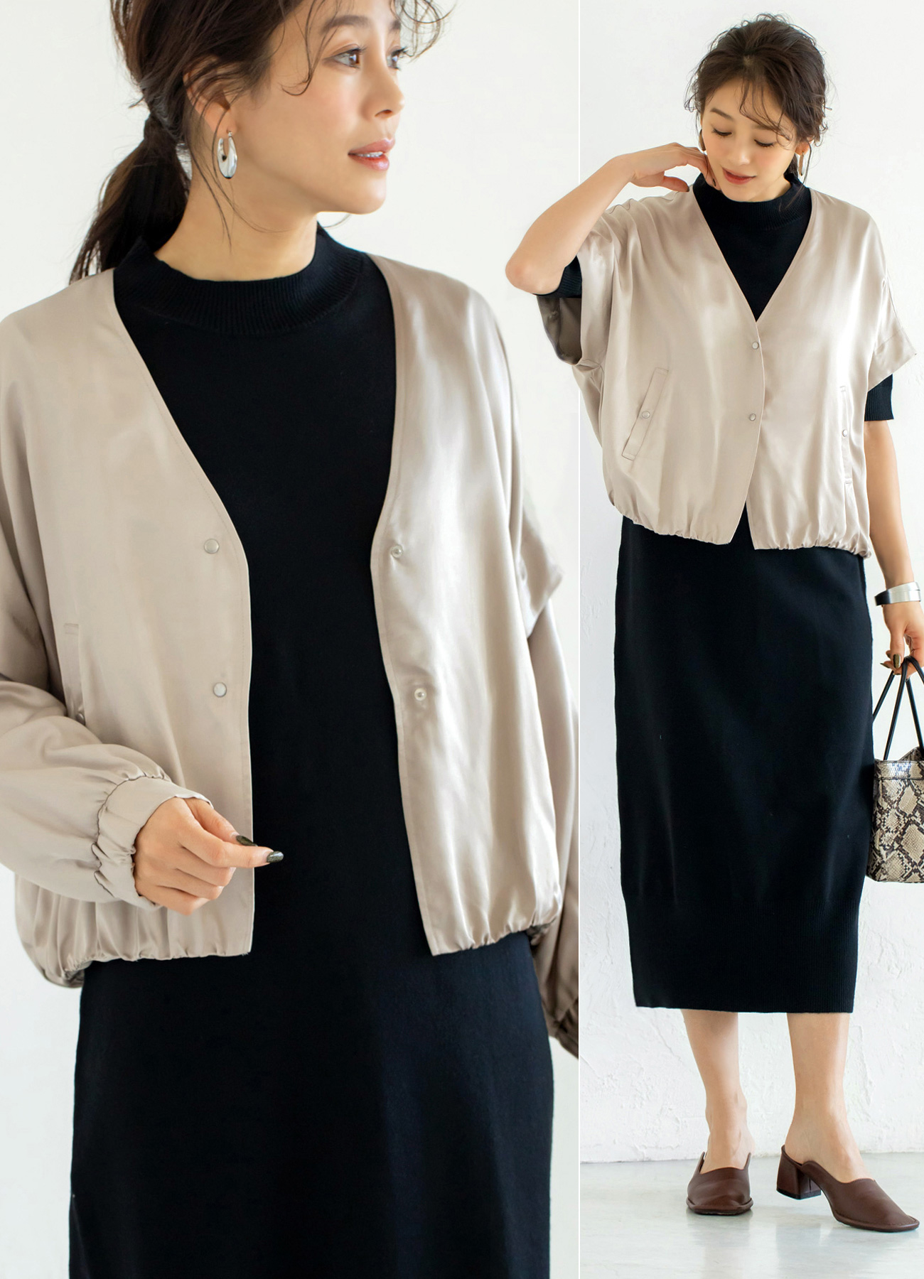 【LUXE】袖2WAYサテンジャケットのサムネイル
