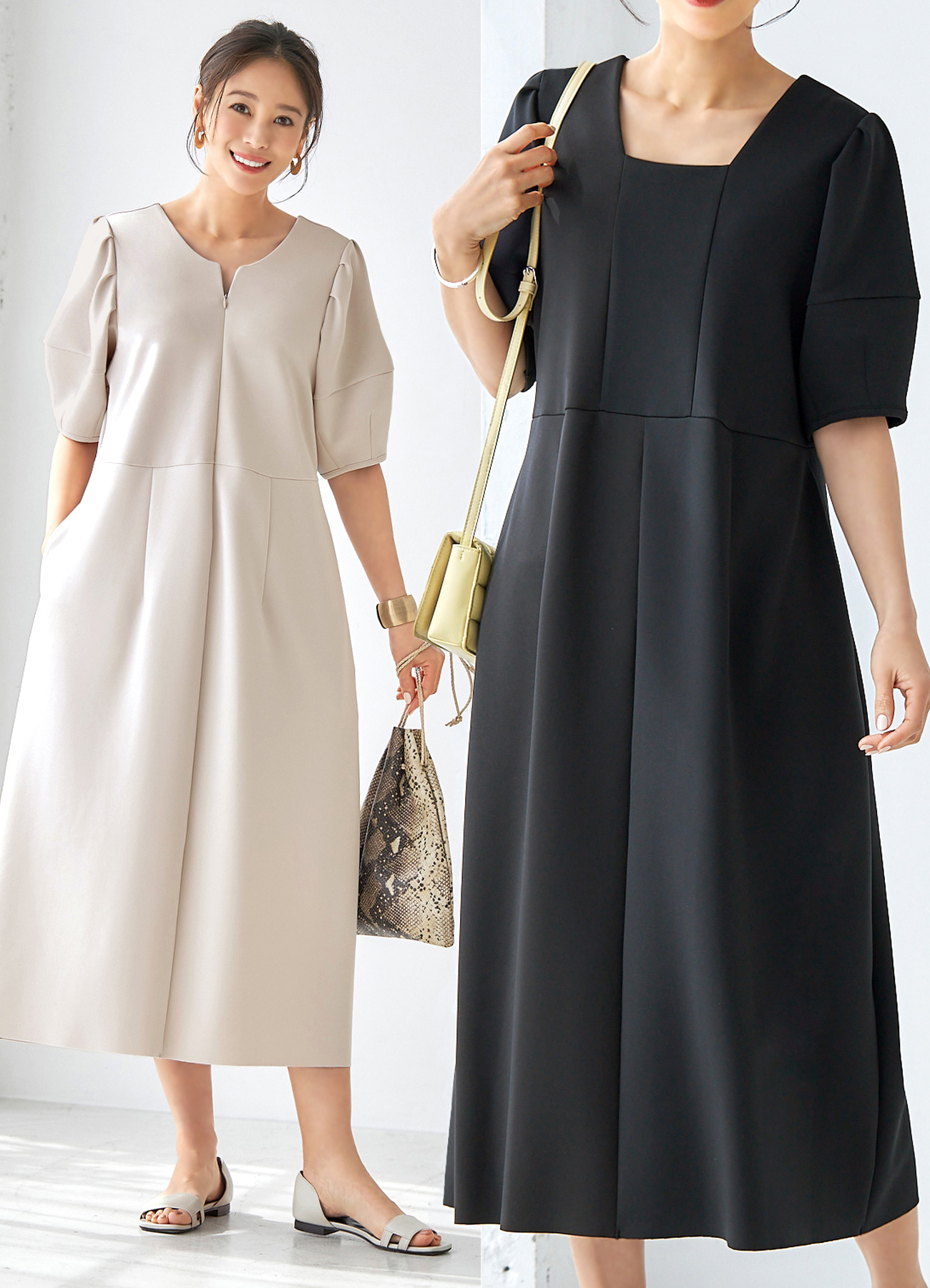 【Made in JAPAN】ラグジュアリーほおずきパフスリワンピースのサムネイル