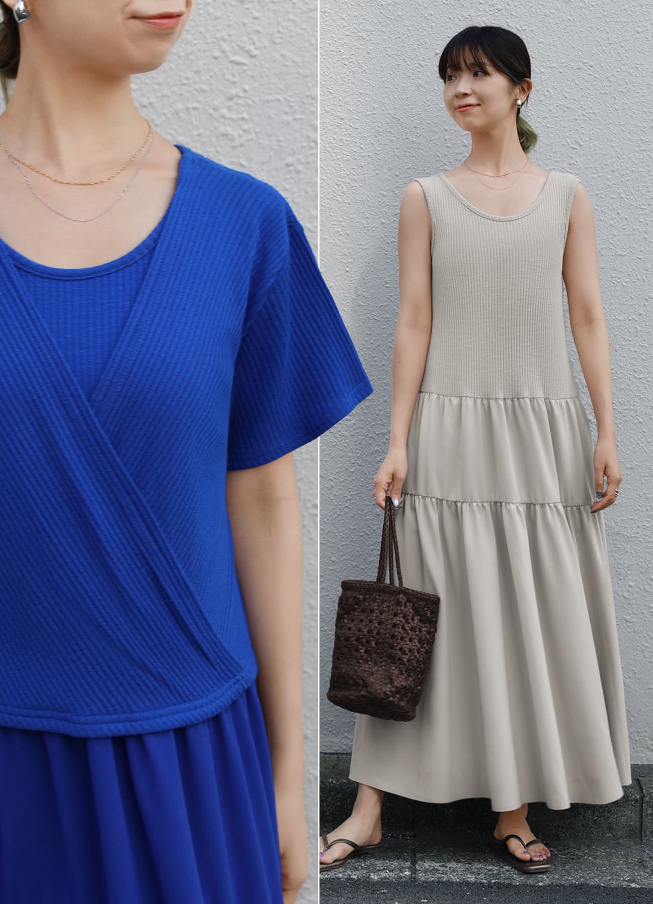 【LUXE】カシュクールT付き切替タンクワンピースのサムネイル