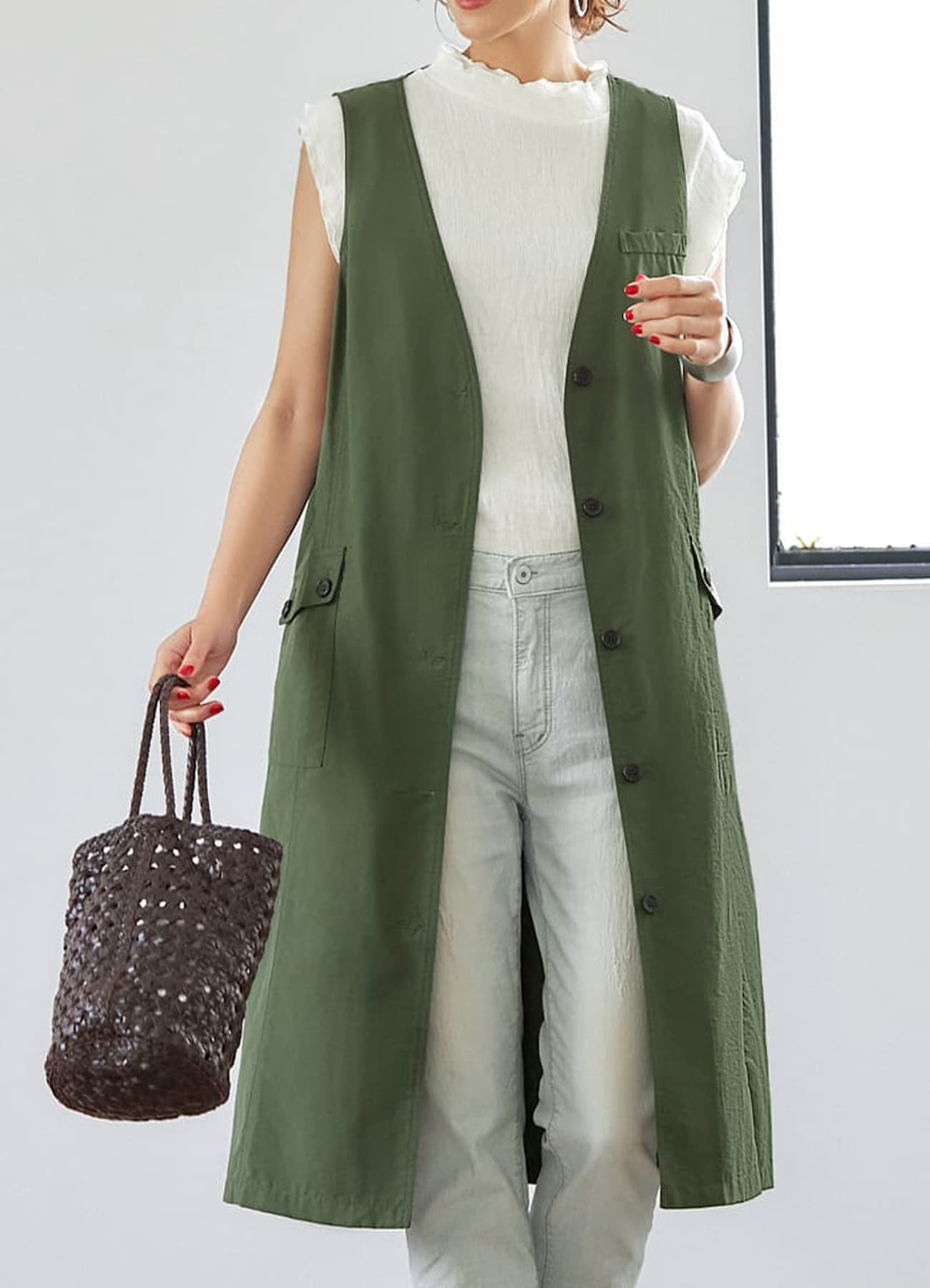 【LUXE】洗い加工タフタジレのサムネイル