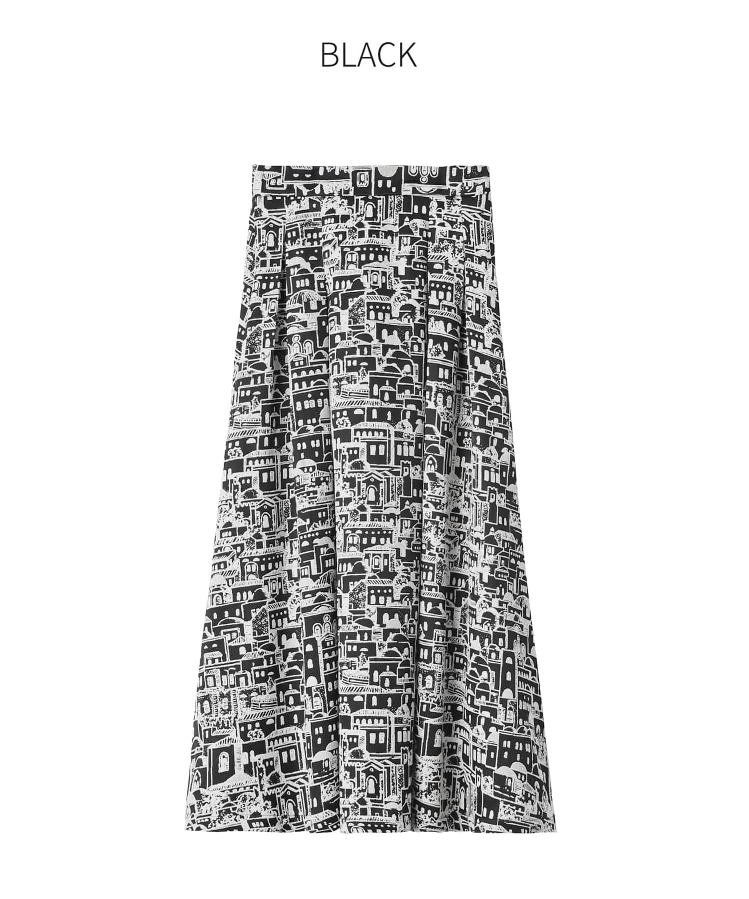 【LUXE】ジャガード2トーンシティ柄フレアスカートのサムネイル