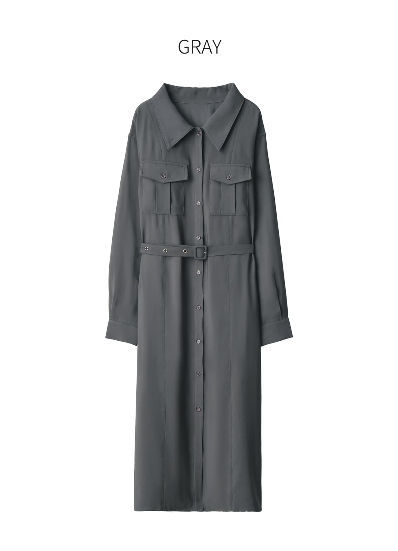 【LUXE】質感加工2WAYスタンドネックワンピースのサムネイル