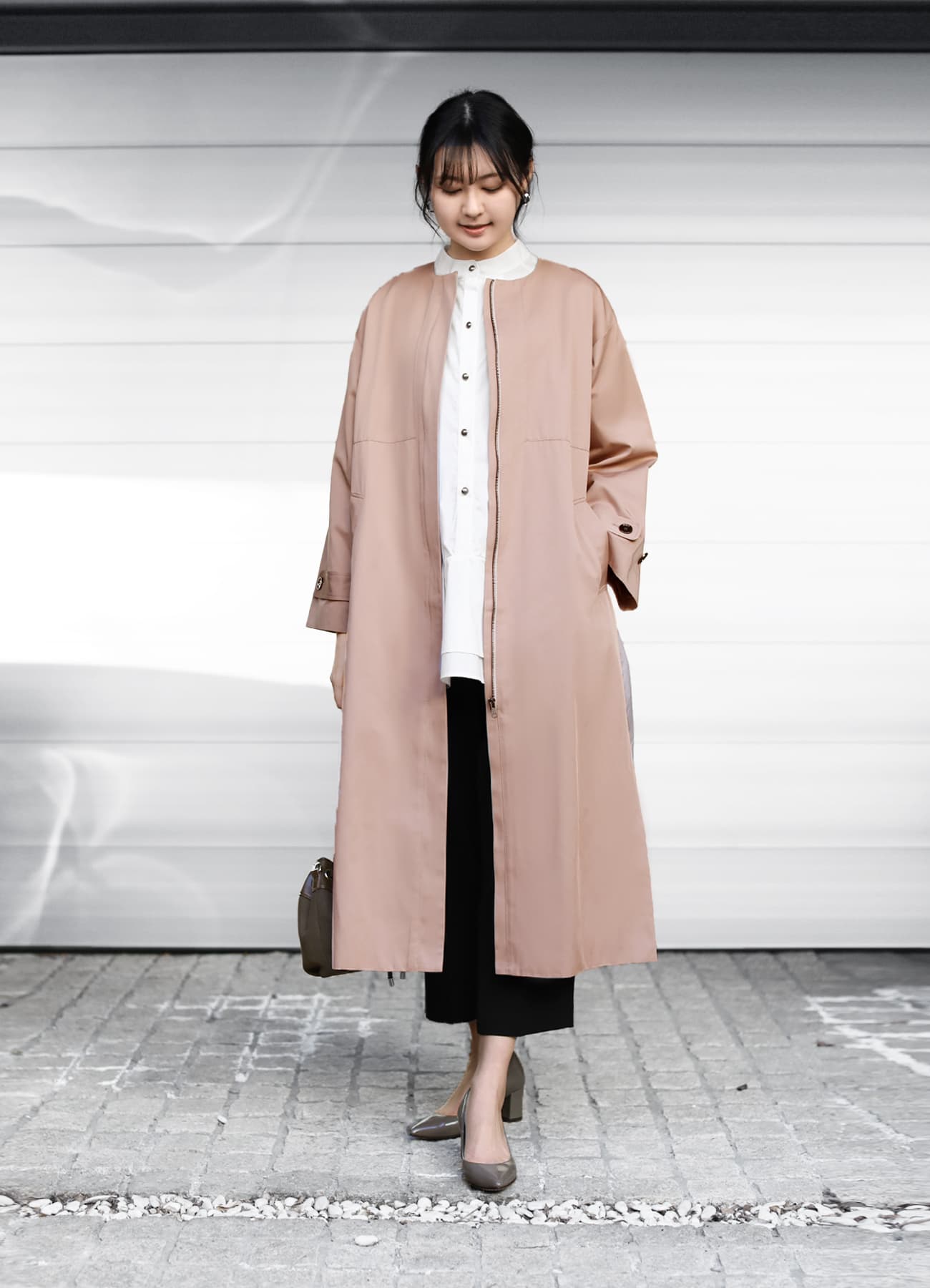 ギャザーノーカラーコート /スプリングコート（ノーカラーコート）｜PUBLIC TOKYO（パブリックトウキョウ）のファッション通販 -  ZOZOTOWN
