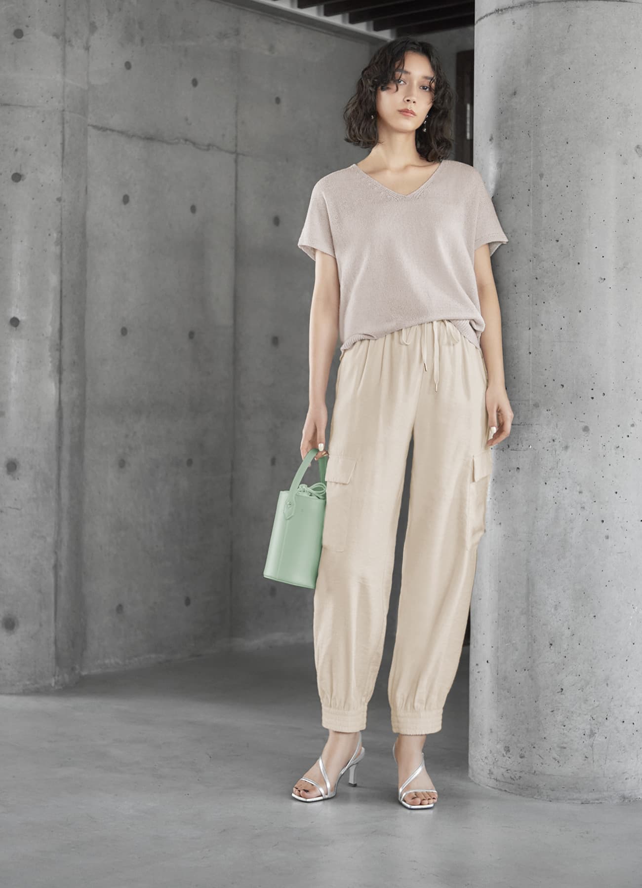 バンブー涼感シボ生地カーゴパンツ おしゃれな大人レディースファッション通販STYLE DELI