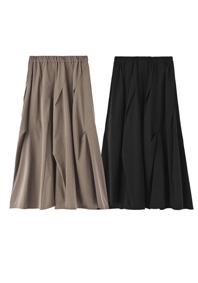 【LUXE】ストレッチタフタ立体タックスカート