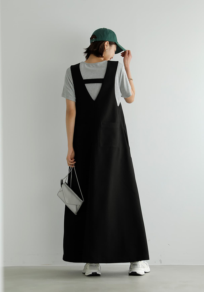 【LUXE】AラインフロントVジャンパースカート